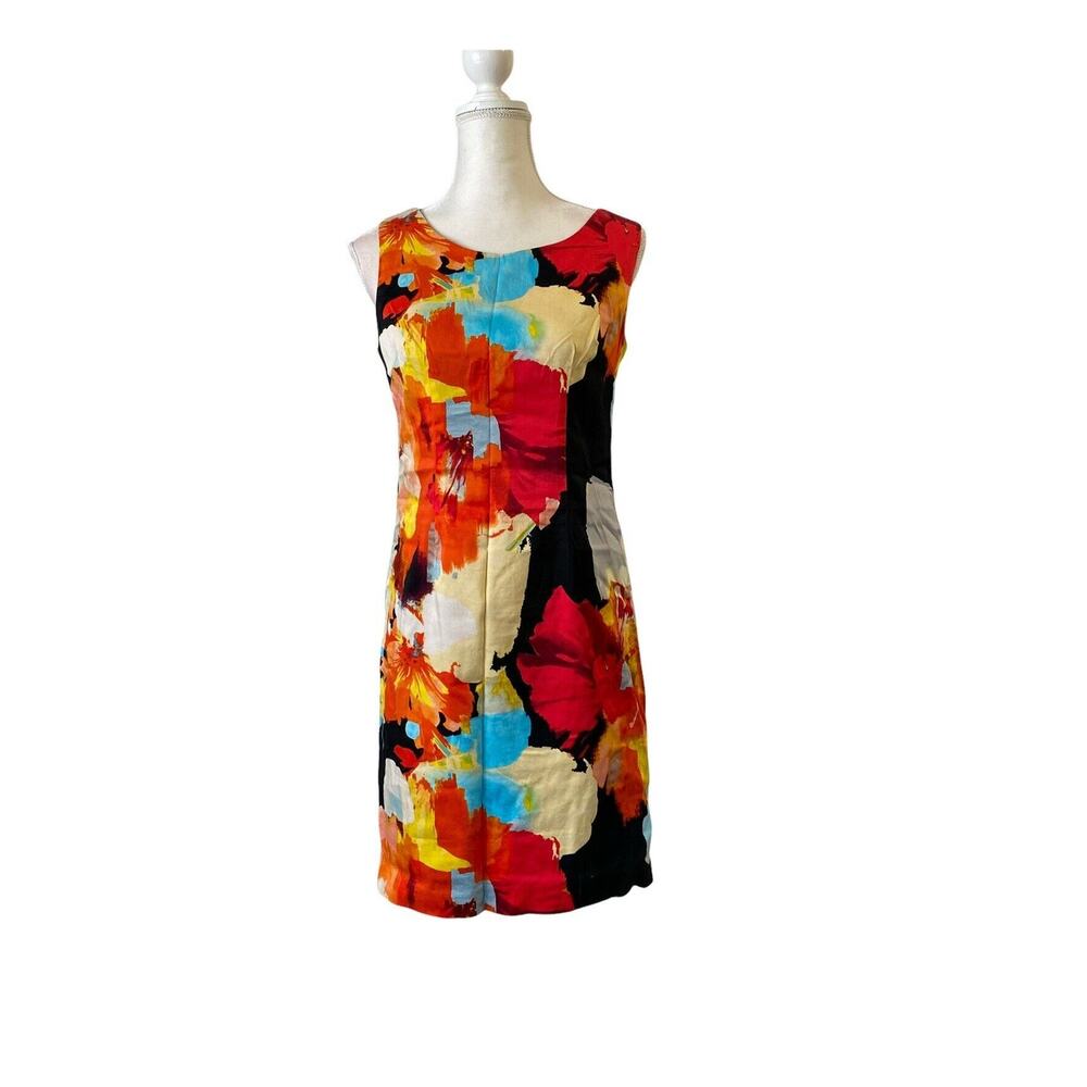 Chetta B women sz 8 Abstract flowy halter dress semi formal gown